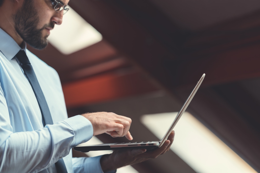 Businessman with laptop