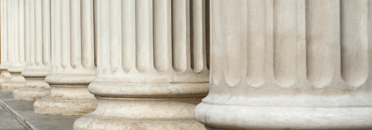 Classical columns close up architecture