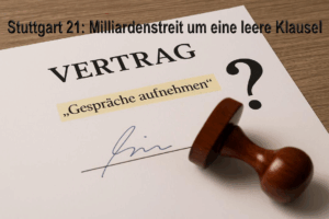 Vertragsrecht Stuttgart 21 – Sprechklausel Urteil