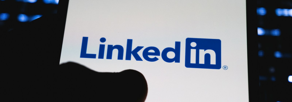 Linkedin logo displayed on a smartphone screen.