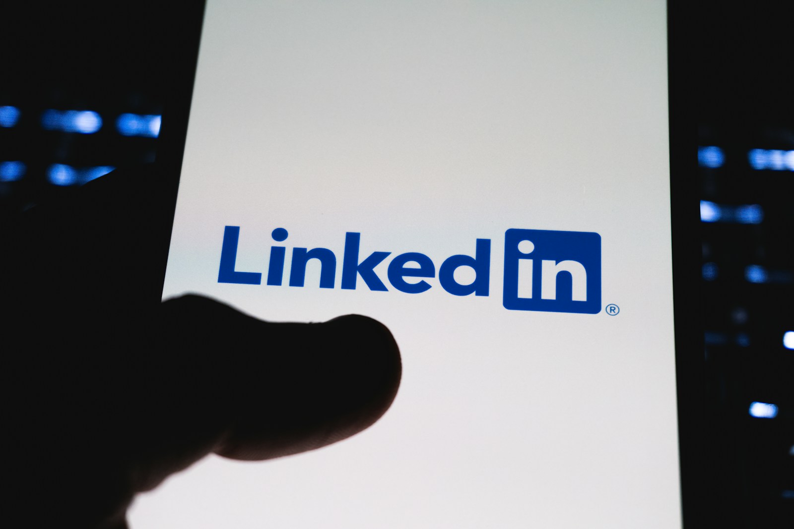 Linkedin logo displayed on a smartphone screen.