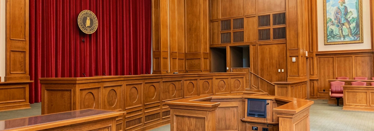 architectural photography of trial court interior view